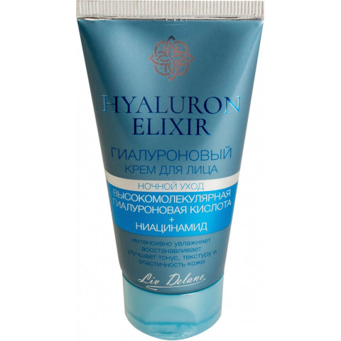 Крем гиалуроновый для лица ночной уход Liv Delano Hyaluron Elixir 50 г