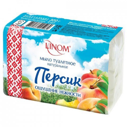 Мыло кусковое LINOM Персик 300 г Мыло кусковое LINOM Персик 300 г