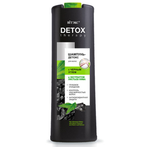 Шампунь-детокс для волос Витэкс Detox therapy с черным углем и экстрактом листьев нима 500 мл Шампунь-детокс для волос Витэкс Detox therapy с черным углем и экстрактом листьев нима 500 мл